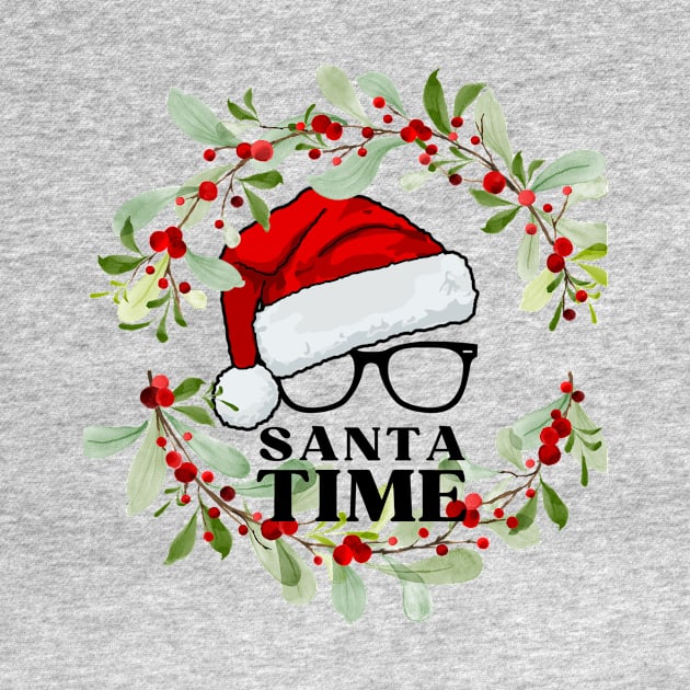 Santa Time (Christmas wreath around hat glasses) by PersianFMts